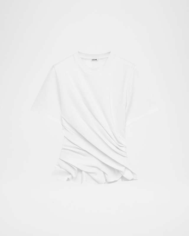 Short-Sleeve Draped Twisted T-Shirt